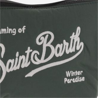 MC2 Saint Barth Mens Aline Puffer Clutch Bag With Logo Green Polyamide