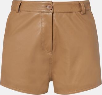 Nour Hammour Leontine leather shorts