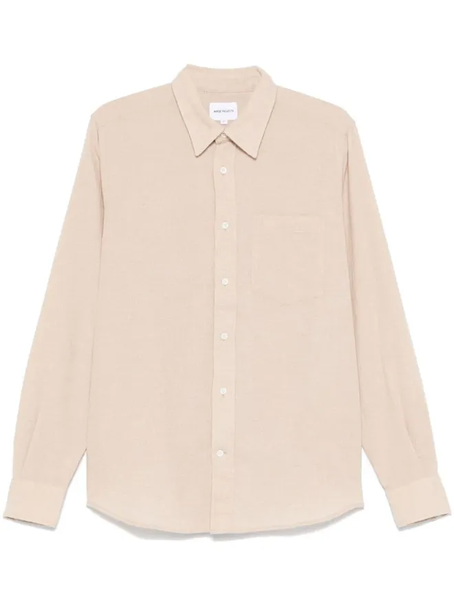Norse Projects Algot shirt - men - Wool/Viscose/Polyamide - S - Brown