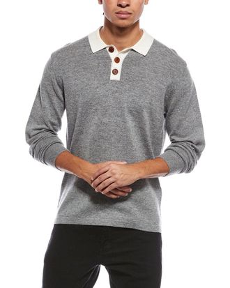 Brodie Solid Wool & Cashmere-Blend Rugby Shirt