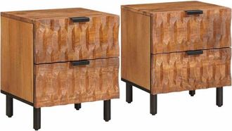 vidaXL Armario De Noche Con Caj&oacute;n 2 Pcs Marr&oacute;n 40 X 33 X 46 Cm Vidaxl