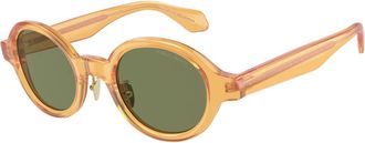 Giorgio Armani Stijlvolle Zonnebril - Heren - Zonnebrillen - Geel - 46 MM - Accessoires