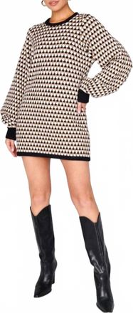Show me your Mumu Marion Sweater Dress In Geo Black And Brown