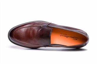 Santoni Mens Malibu Loafers In Dark Brown