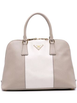 Prada 2013-2025 Medium Bicolor Saffiano Lux Promenade satchel - Grey