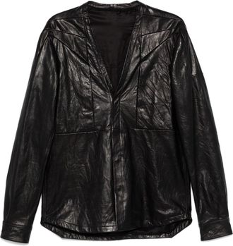 Rick Owens Girdered Larry jacket - men - Lamb Skin/Cupro/Cotton - 50 - Black