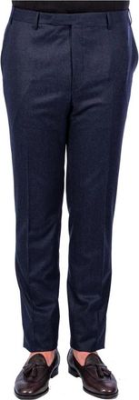Corneliani Blauwe Flanellen Broek Heren - Heren - Nette broeken - Blauw - XL - Broeken