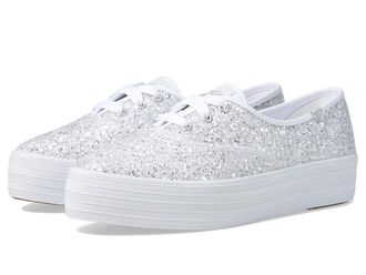 Keds Point Lace Up Womens Shoes White Glitter : 9.5 B - Medium, Canvas