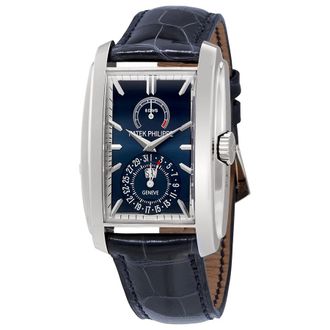 Patek Philippe Pre-owned Patek Philippe Gondolo Matte Blue Sunburst Dial Mens Watch 5200G-001
