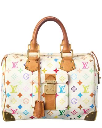 Louis Vuitton White Monogram Multicolor Coated Canvas Speedy 30 (Authentic Pre-Loved)