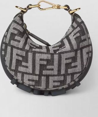 Fendi nano ff jacquard mini top handle bag