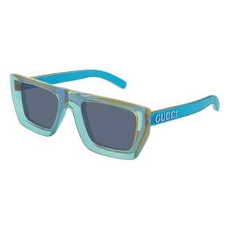 Gucci Sunglasses, male, Blue, 51 MM, Bright Colored Square Sunglasses with Bold Spoiler