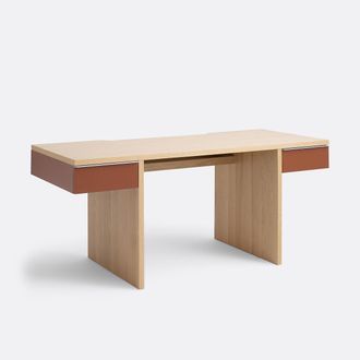 La Redoute Interieurs XL bureau in eikenfineer, 2 gelakte laden, SIEM