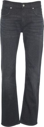 7 For All Mankind Slightly Faded Black Straight-Leg Jeans