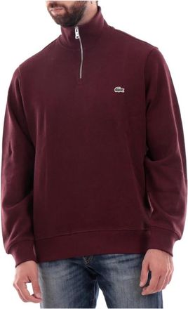 Lacoste Rode Trui Klassieke Stijl - Heren - Sweatshirts - Rood - 2XL - Katoen - Hoodies & sweatvesten