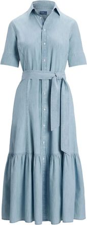 Polo Ralph Lauren Chemisier midi con cintura - Blu