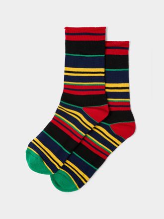 The Elder Statesman Womens Rad Cotton Striped Socks One Size