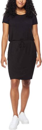 32 Degrees Soft Lux Crew Neck Dress In Black