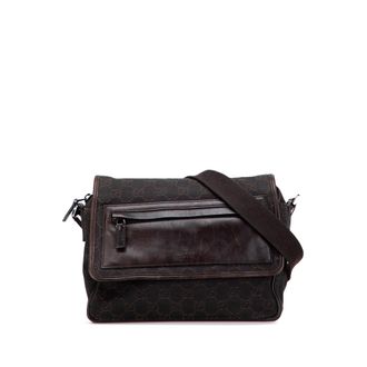 Gucci Canvas Leren Schoudertas