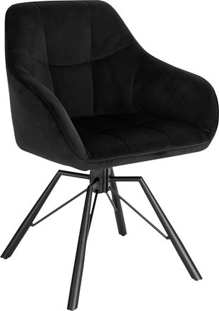 Woltu Silla De Comedor Giratoria Silla De Cocina Tapizada En Terciopelo Suave Silla Ergonomica Con Respaldo Y Brazos Para Sal&oacute;n Y Dormitorio Patas De Metal 