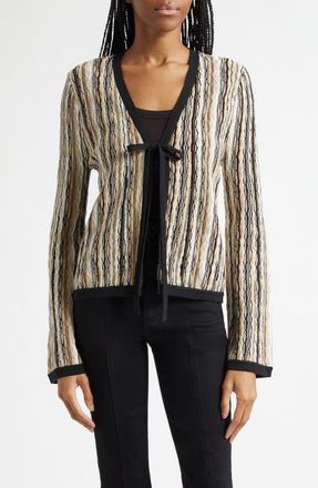 Ramy Brook Daniela Stripe Cardigan in Black Combo Stripe at Nordstrom, Size Xx-Small