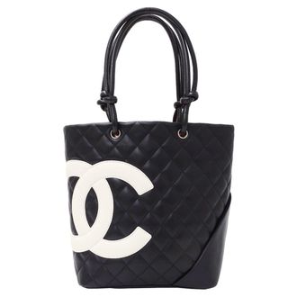 Chanel Black Leather Tote Bag (Pre-Owned)