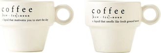 Bella Maison Set Of 2 Coffeeholic Ceramic Espresso Cups