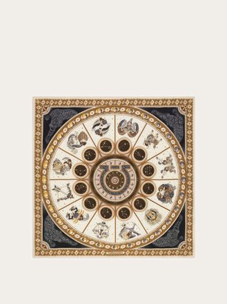 Ferragamo Donna Foulard in seta stampa Oroscopo Beige