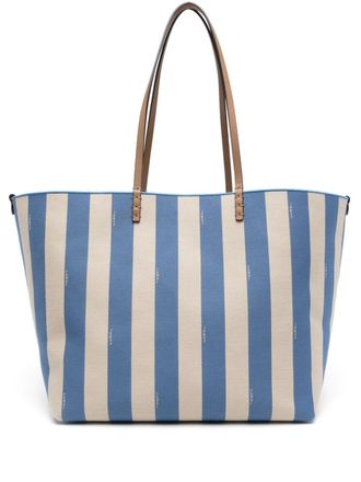 Fendi large Roll cotton tote bag - Blue