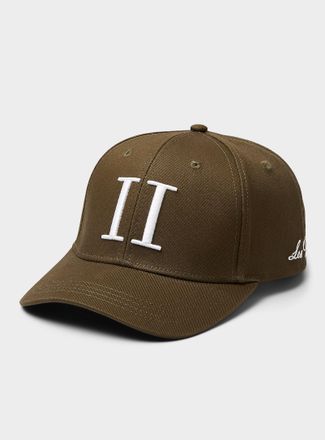 Les Deux Mens White logo olive cap