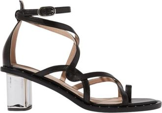 Scarosso Patty Sandalen - Dames - Sandalen met hakken - Zwart - 35 EU - Leer - Schoenen