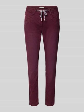 Tom Tailor Relaxed Fit Hose aus Baumwoll-Mix in Bordeaux, Gr&ouml;&szlig;e 34/28