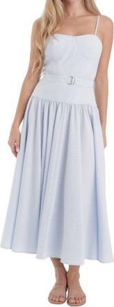 Karina Grimaldi Mavi Stripe Midi Dress In Blue Sear Sucker