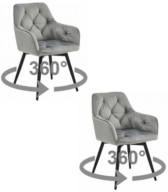 OEM Silla Jork360 - Terciopelo Gris Plateado / Patas Negras X 2
