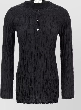 P.A.R.O.S.H. silk pleated long-sleeve shirt