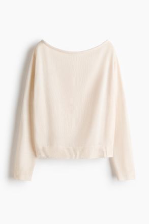 H&M Schulterfreier Pullover - Beige