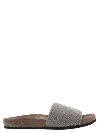 Brunello Cucinelli Monile Suede Slides