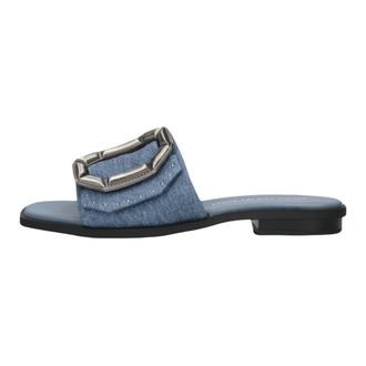 Noa Harmon Schoenen, Dames, Blauw, 39 EU, Denim, Blauwe Denim Slippers Stijlvol Model