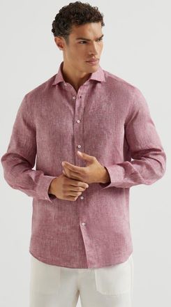 Brunello Cucinelli Linen shirt in Cherry at Nordstrom, Size Xxx-Large Eu
