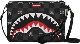 Sprayground Peeking Character Check Crossover Clutch - Heren - Tassen - Zwart - ONE Size - Leer - Tassen