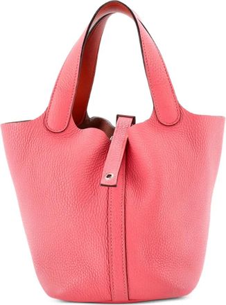 Herm&egrave;s Eclat Picotin Lock Bag Clemence PM tote bag - Arancione