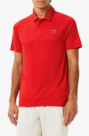 Lacoste Tennis Performance Slim Fit Polo in Red at Nordstrom, Size 5
