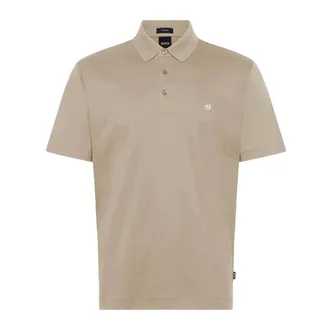 HUGO BOSS Hugo, Polo Shirts, male, Beige, Size: 2XL Cotton Polo Shirt with Logo