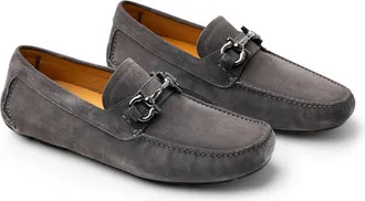 Ferragamo Gancini-Detail Suede Loafer - Brown