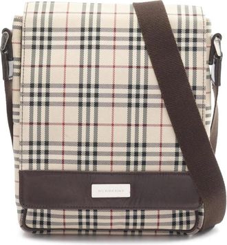 Burberry Pre-owned Vintage Haymarket Check Crossbody Bag - Dames - Vintage Schoudertas - Zwart - ONE Size - Tweed - Vintage
