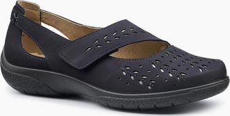Hotter Womens Daphne Womens Wide Mary Jane Shoes - Navy - Size: 4.5