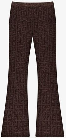 Givenchy Womens Bronze Wide-Leg Patterned Trousers, Size XS