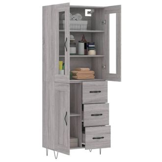 Berkfield Home Highboard Grey Sonoma 69.5x34x180 cm Engineered Wood