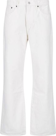 Jeanerica Straight Fit White Denim Jeans With Classic Five-Pocket Design