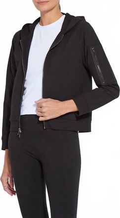 Lyss&eacute; Cotton Zip Up Hoodie Sweatshirt In Black